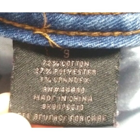 TINSELTOWN Bib Overalls Sz 9 W32 Denim Stretch wide leg Hipster Romper light blu - Picture 9 of 11